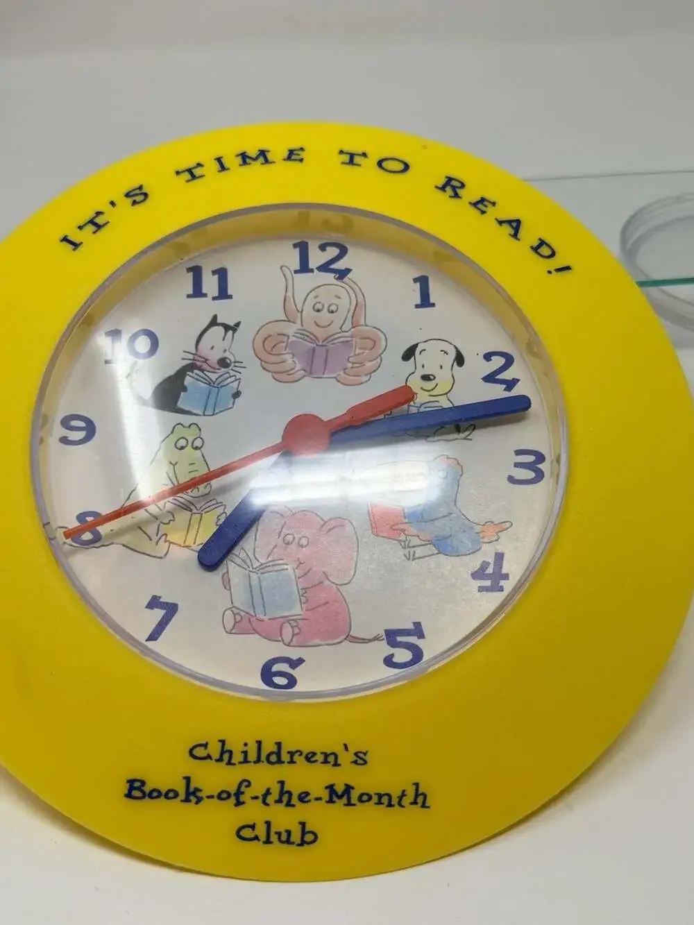 Vintage Children's Book-of-the-Month Club It's Time to Read Yellow Wall Clock